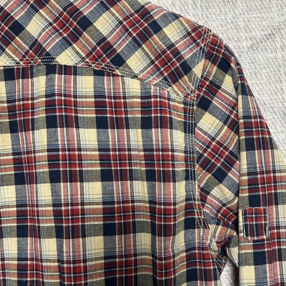 Scotch & Soda XXL Mens Plaid Cotton Linen Shirt Long Sleeve Button‎ Up Pockets - Picture 6 of 10
